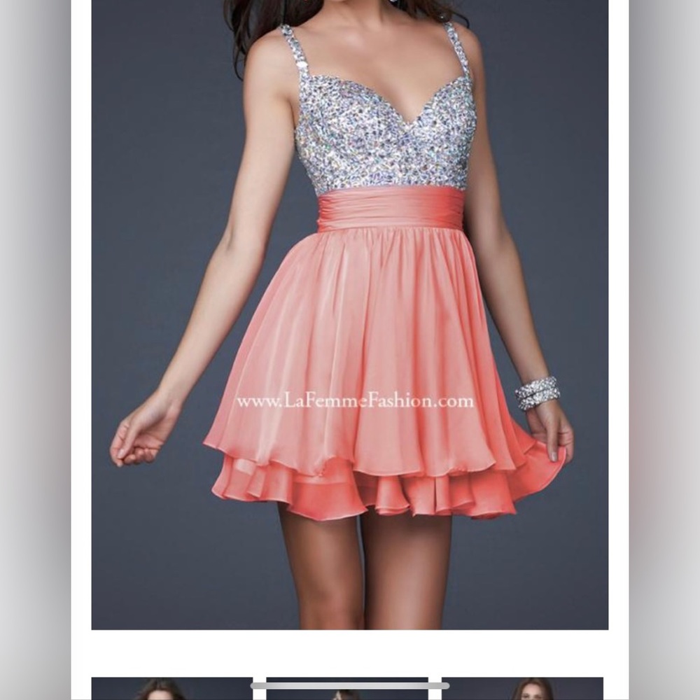 La Femme Coral Dress
